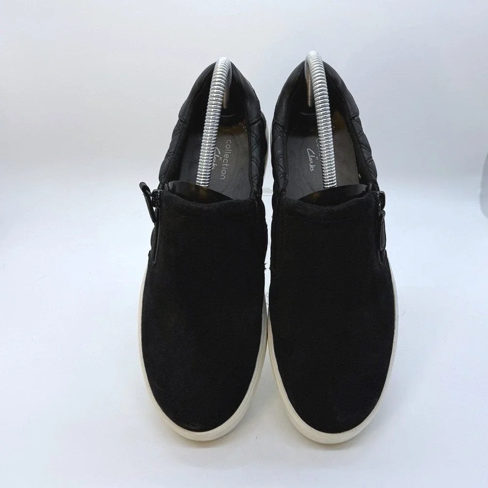 Clarks Collection Quilted Slip-On Sneakers Layton Step Black 9 M